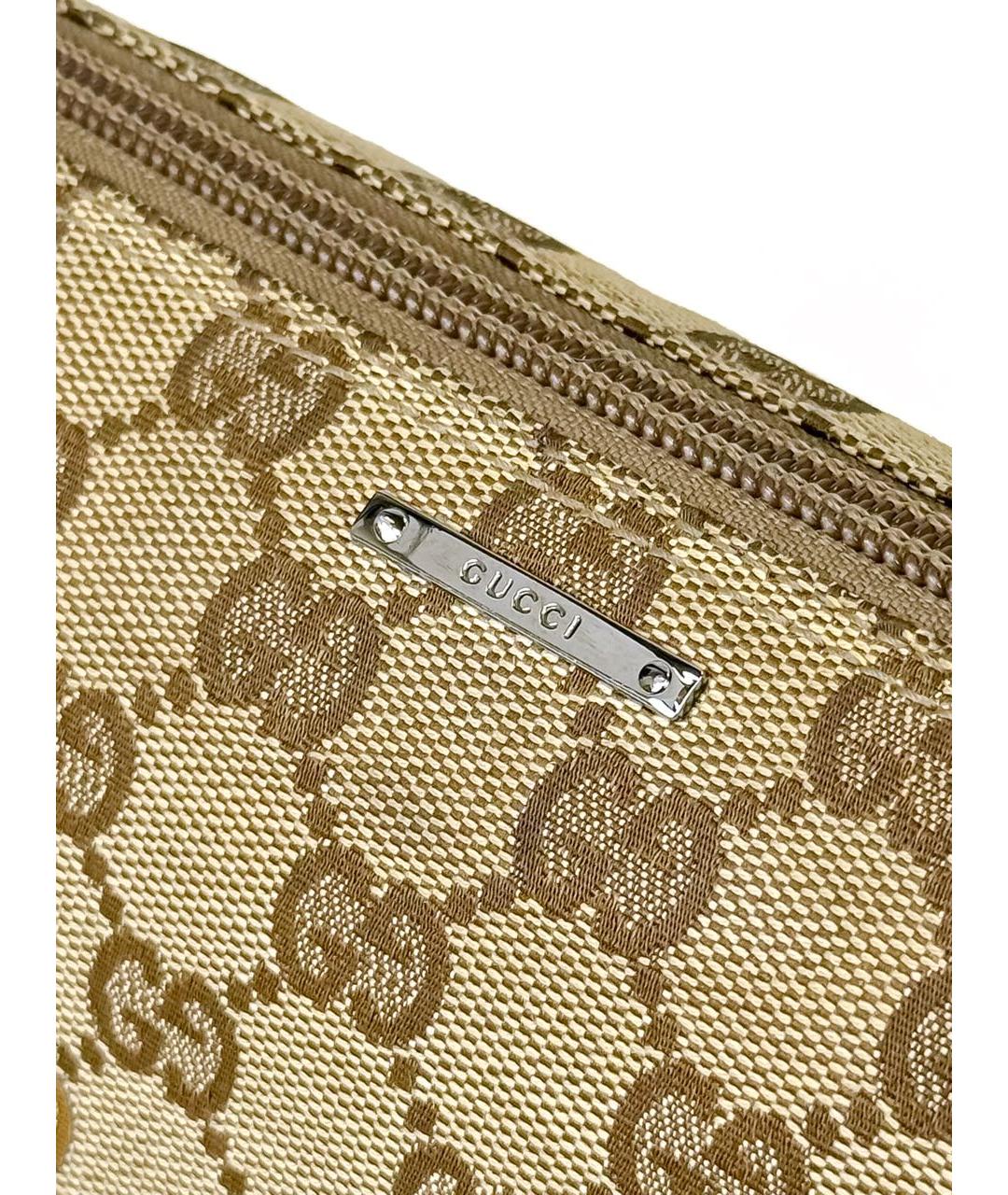 GUCCI Бежевая тканевая сумка с короткими ручками, фото 8
