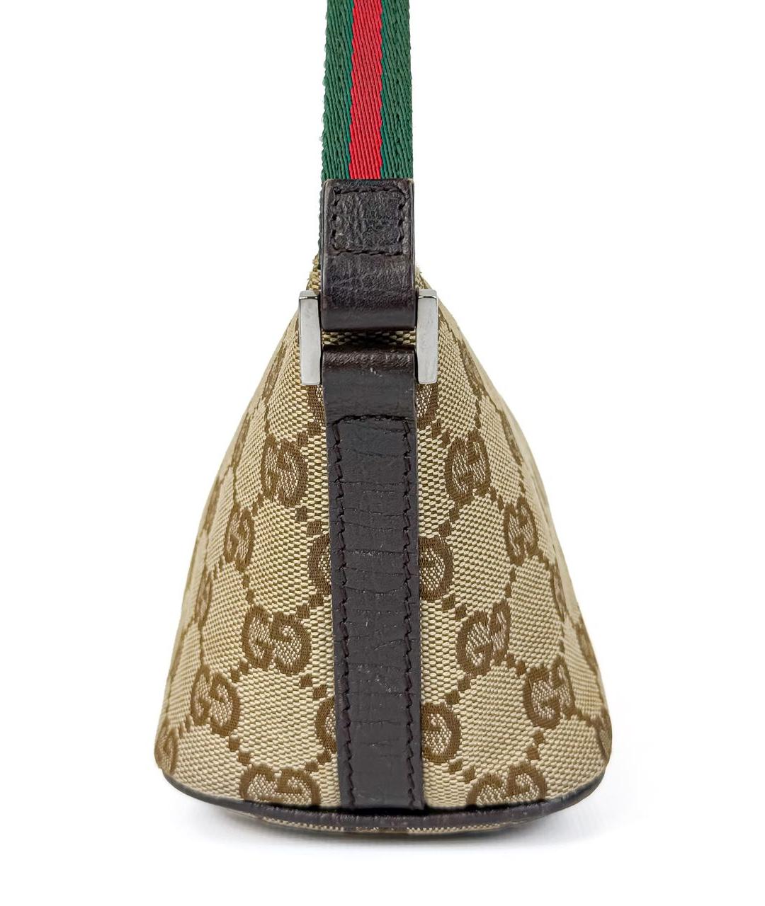 GUCCI Бежевая тканевая сумка с короткими ручками, фото 6