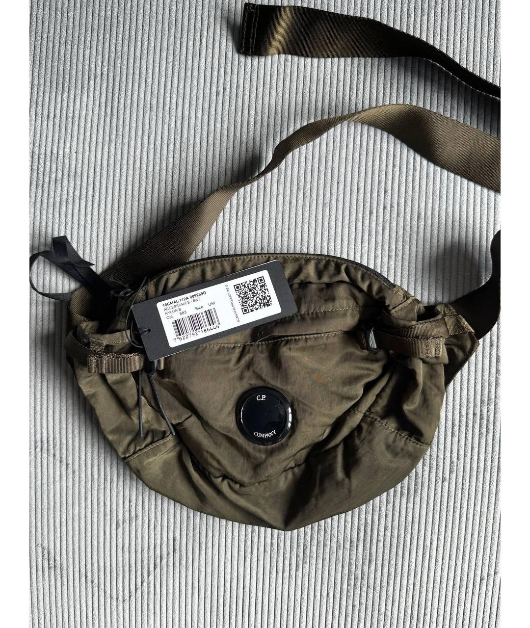 CP COMPANY Зеленая синтетическая сумка на плечо, фото 2