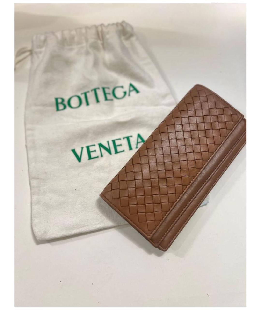 BOTTEGA VENETA Коричневый кожаный кошелек, фото 2