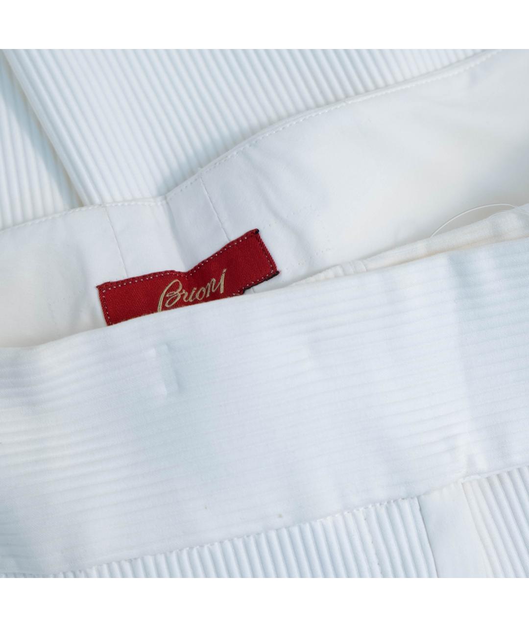 BRIONI Белые хлопковые брюки широкие, фото 3