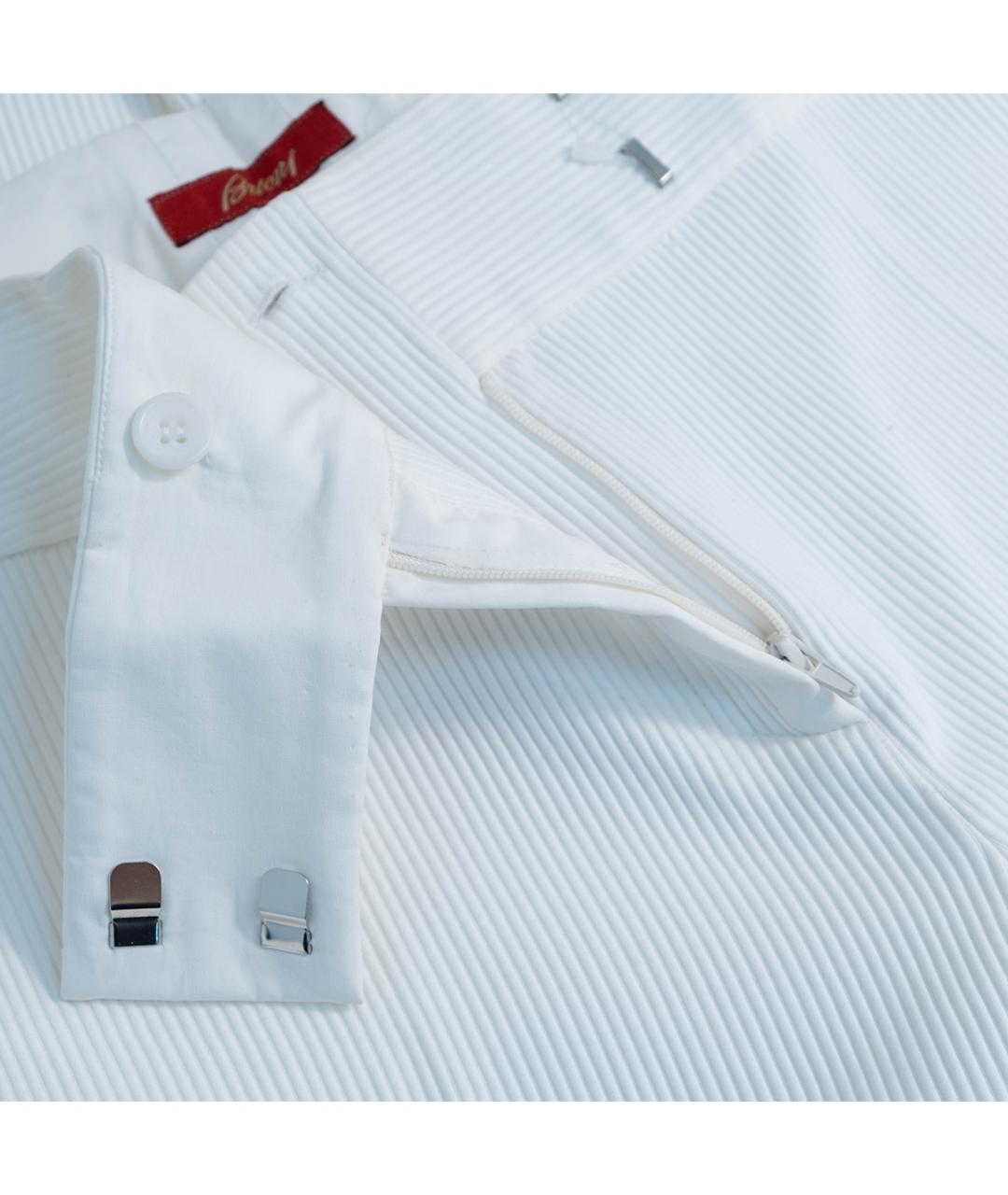 BRIONI Белые хлопковые брюки широкие, фото 4