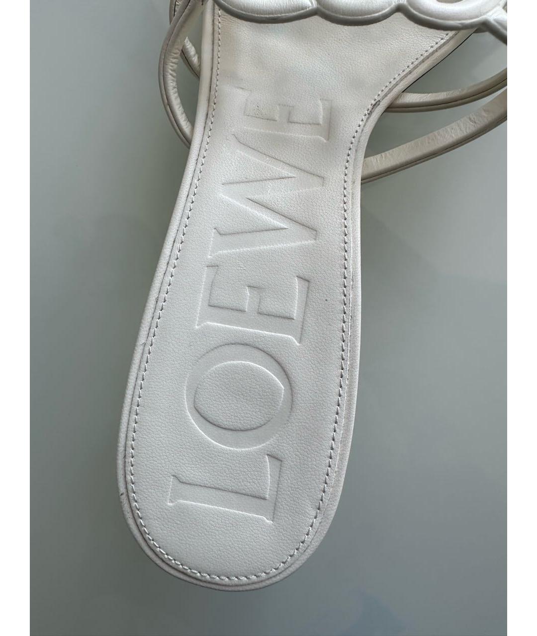 LOEWE Белые кожаные сандалии, фото 8