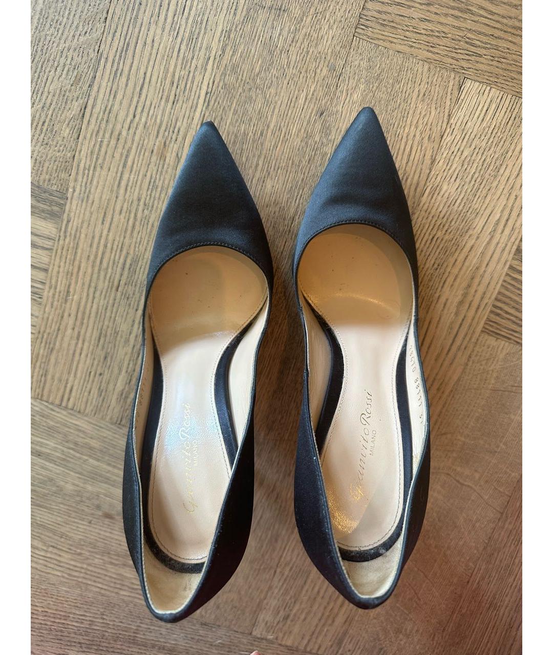 GIANVITO ROSSI Черные текстильные туфли, фото 2