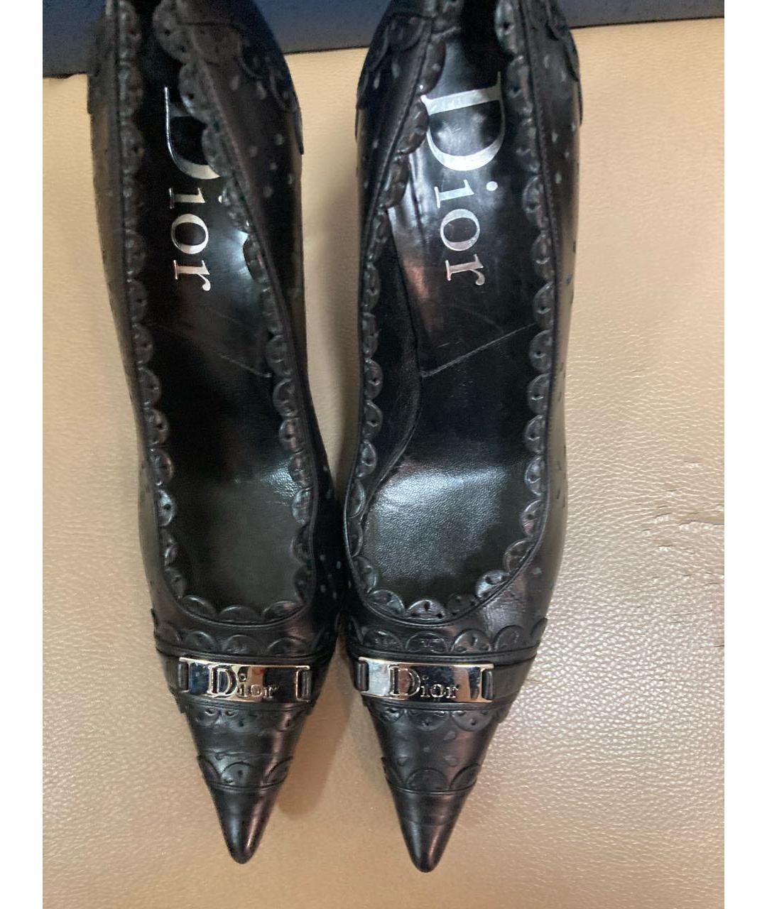 CHRISTIAN DIOR Черные кожаные туфли, фото 3