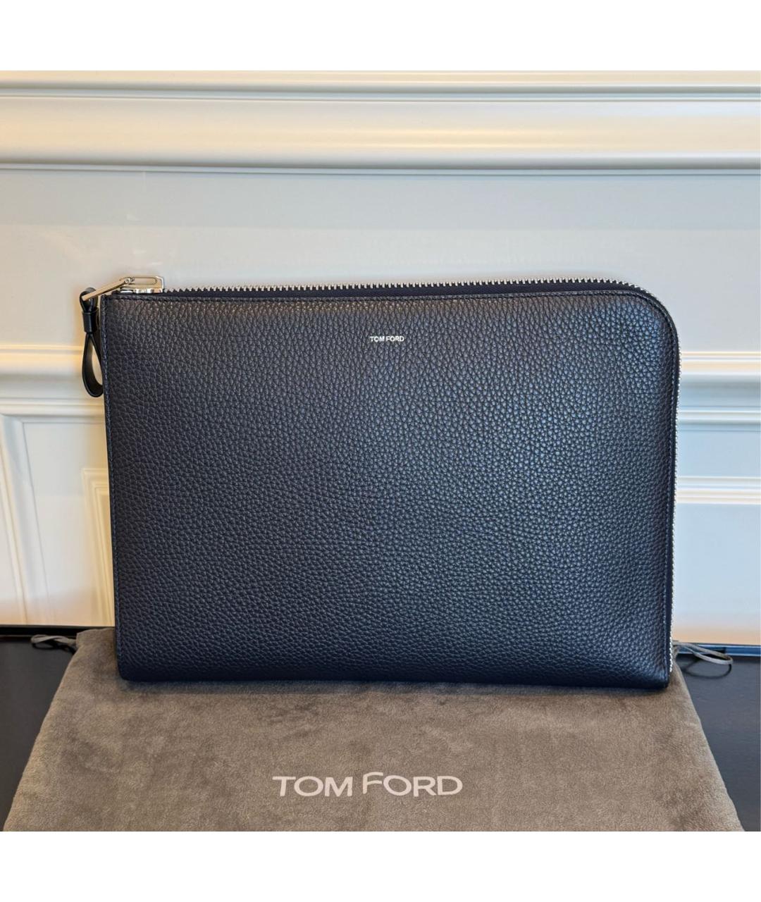 TOM FORD Темно-синяя кожаная папка для документов, фото 9
