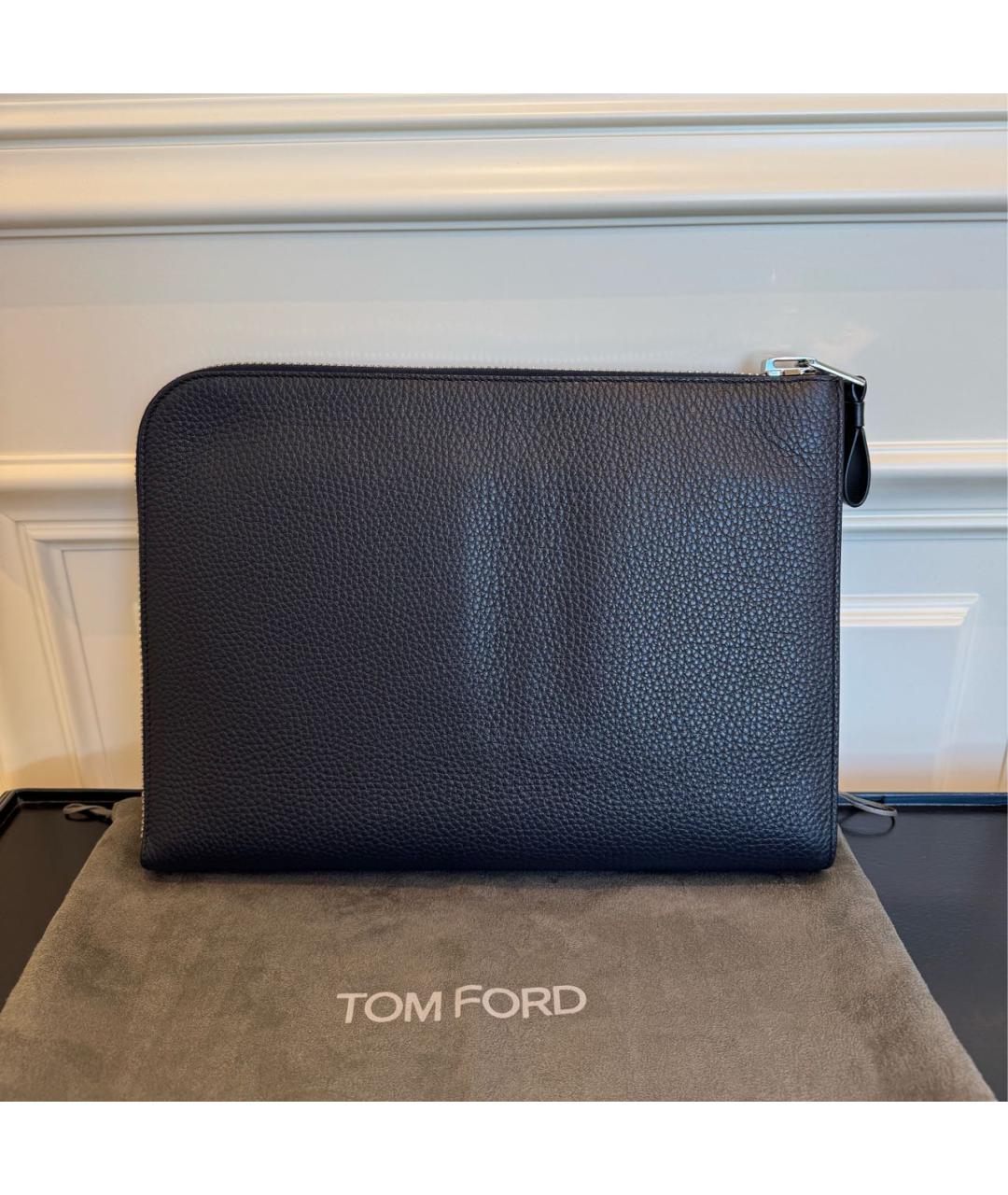 TOM FORD Темно-синяя кожаная папка для документов, фото 3