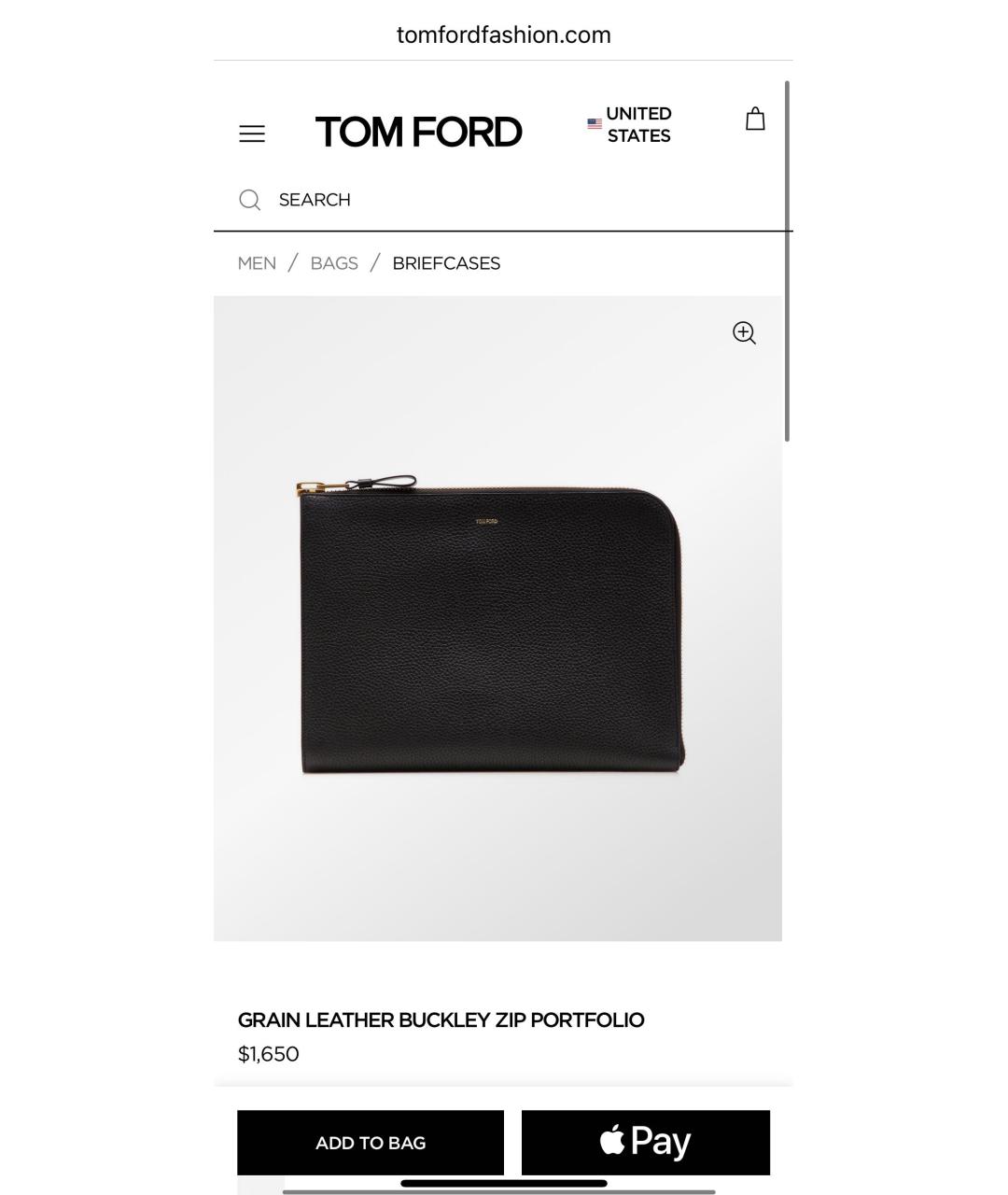 TOM FORD Темно-синяя кожаная папка для документов, фото 5