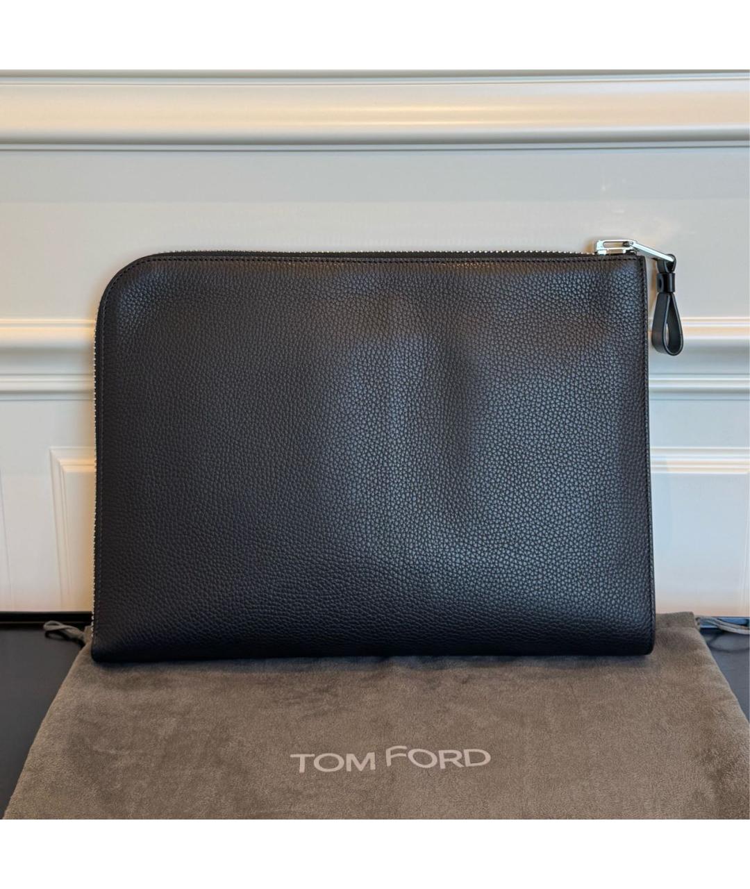 TOM FORD Черная кожаная папка для документов, фото 3