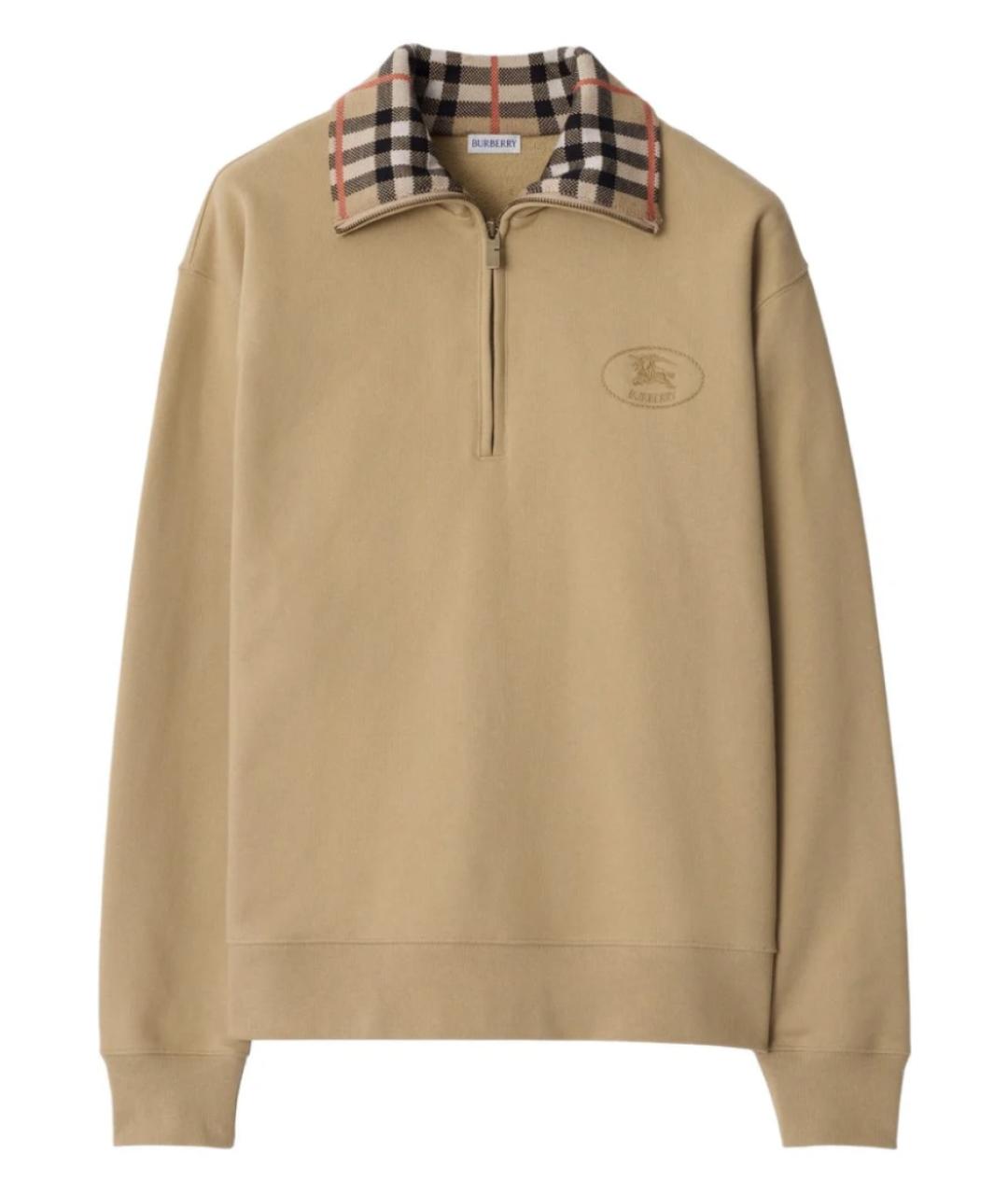 BURBERRY Бежевый хлопковый джемпер / свитер, фото 1