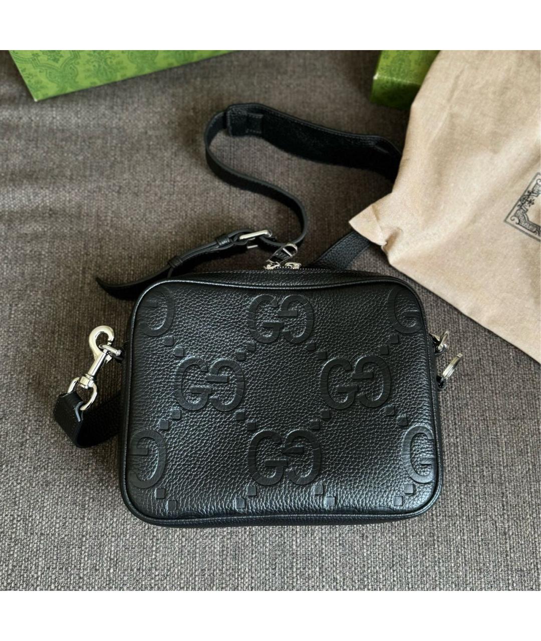 GUCCI Черная кожаная сумка на плечо, фото 3