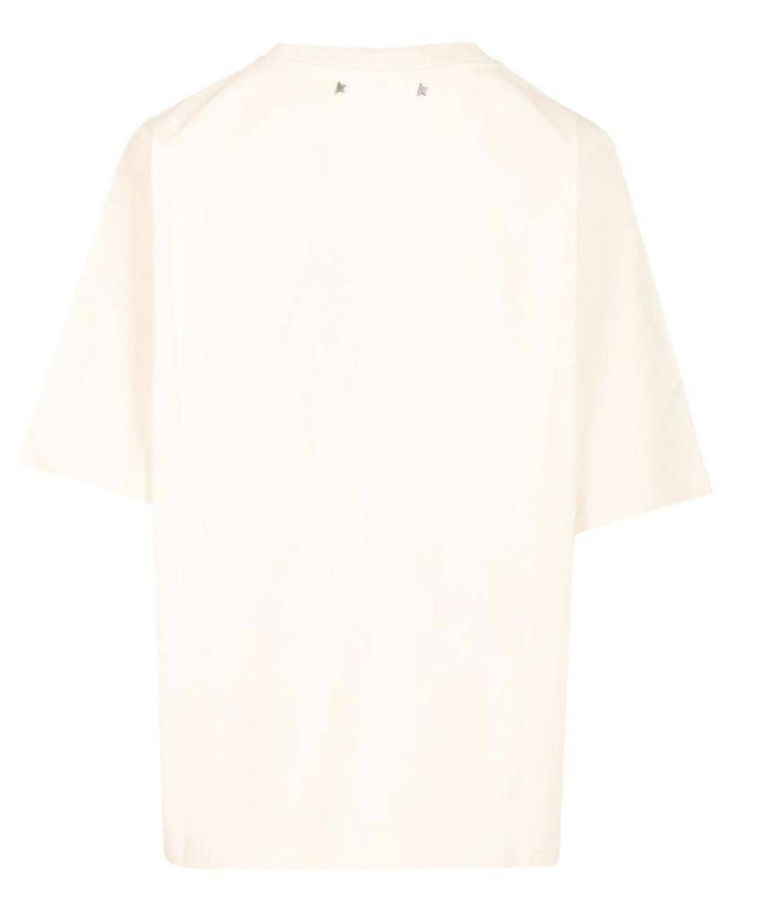 GOLDEN GOOSE DELUXE BRAND Бежевая хлопковая футболка, фото 2