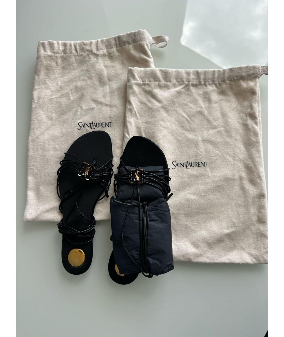 SAINT LAURENT Черные сандалии, фото 8
