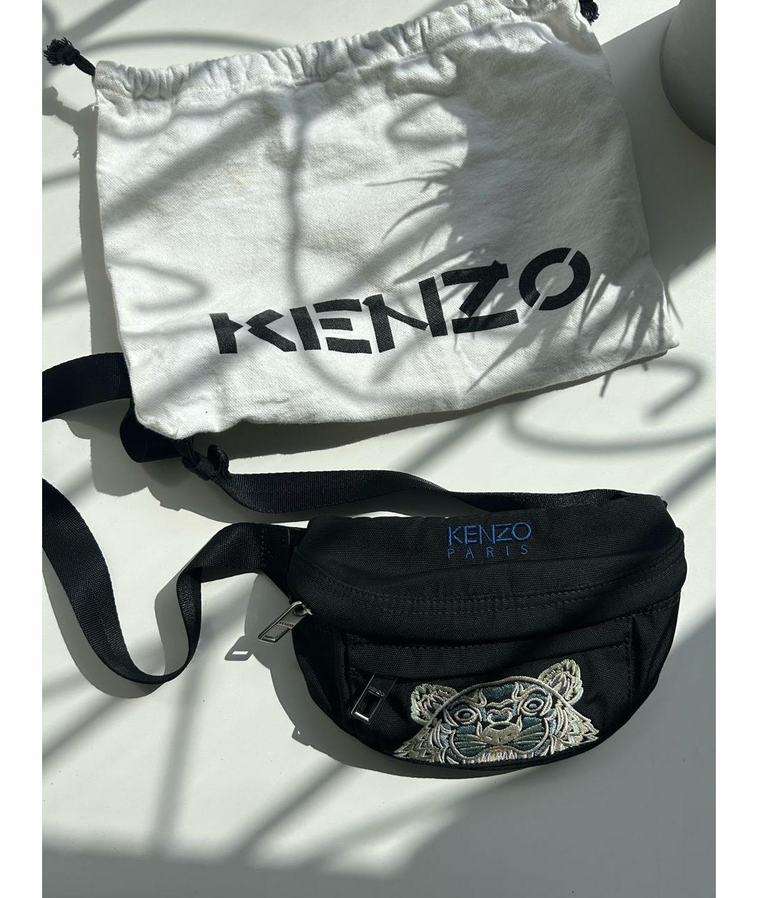KENZO Черная синтетическая поясная сумка, фото 2