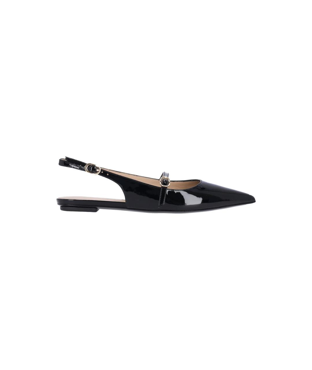 STUART WEITZMAN Черные балетки из лакированной кожи, фото 1