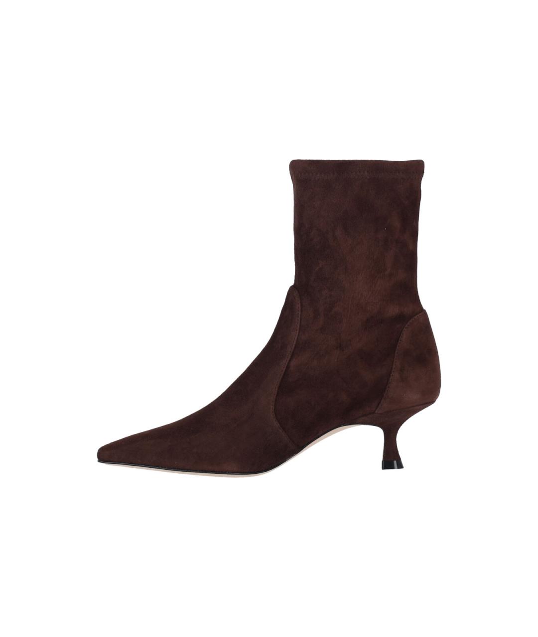 STUART WEITZMAN Коричневые замшевые сапоги, фото 3