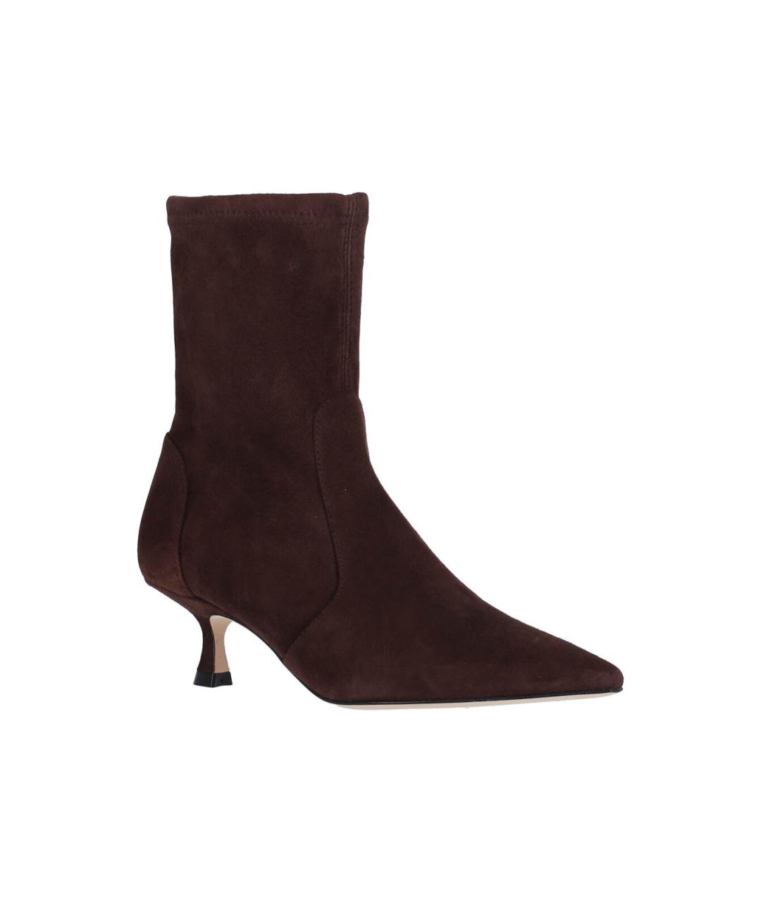 STUART WEITZMAN Коричневые замшевые сапоги, фото 2