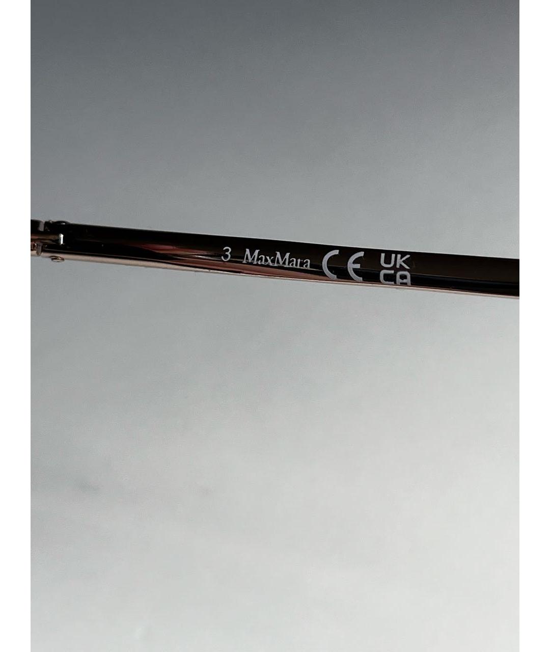 MAX MARA Золотые металлические солнцезащитные очки, фото 8