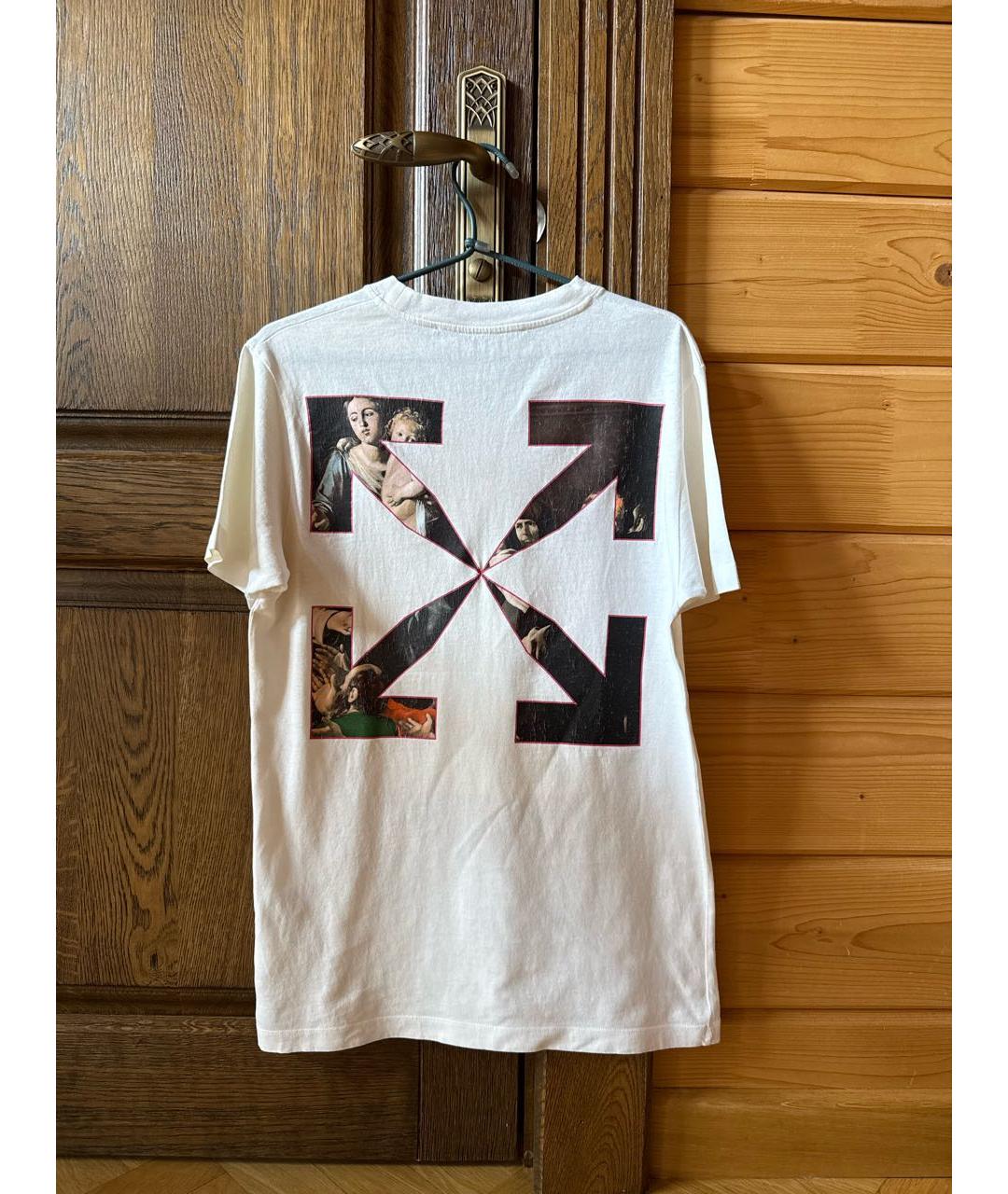 OFF-WHITE Белая хлопковая футболка, фото 2