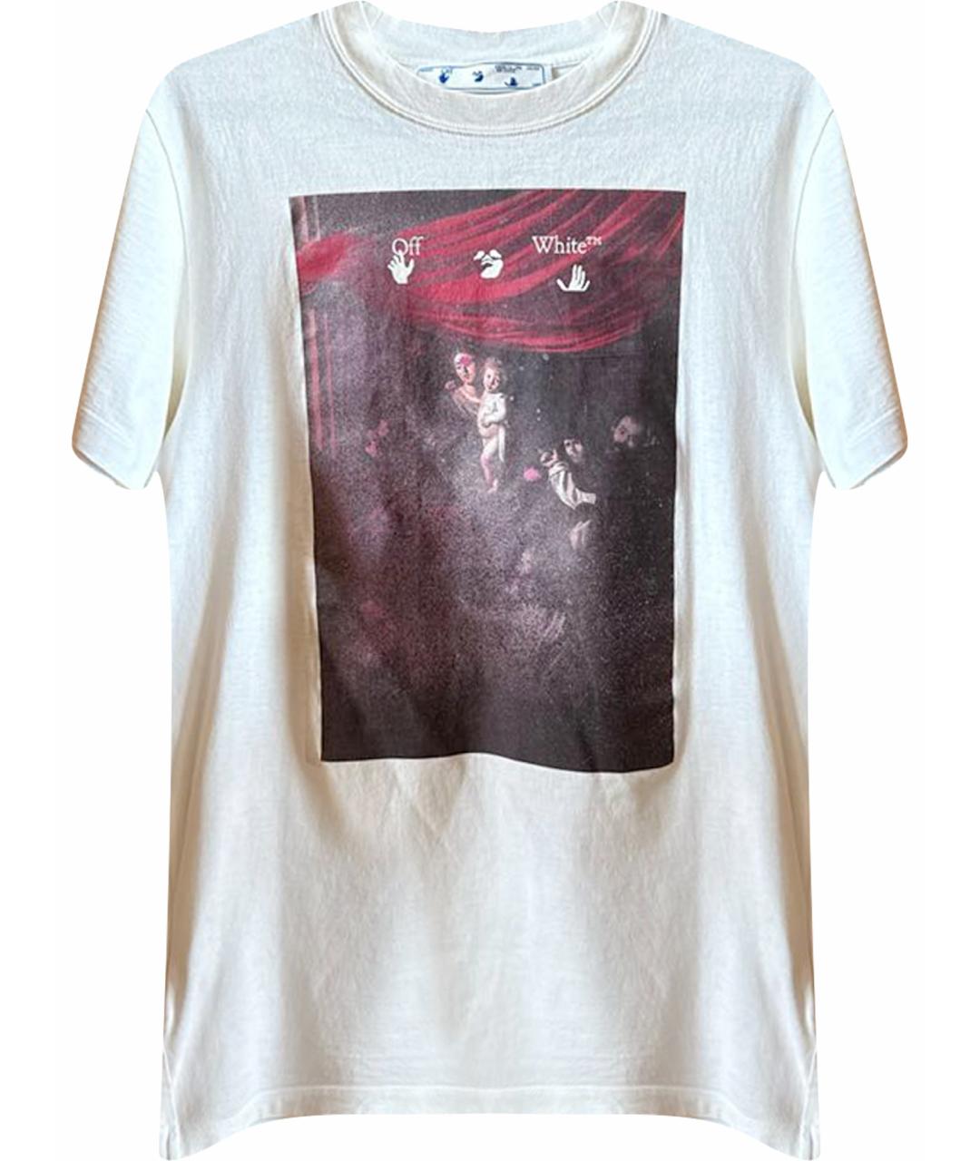 OFF-WHITE Белая хлопковая футболка, фото 1