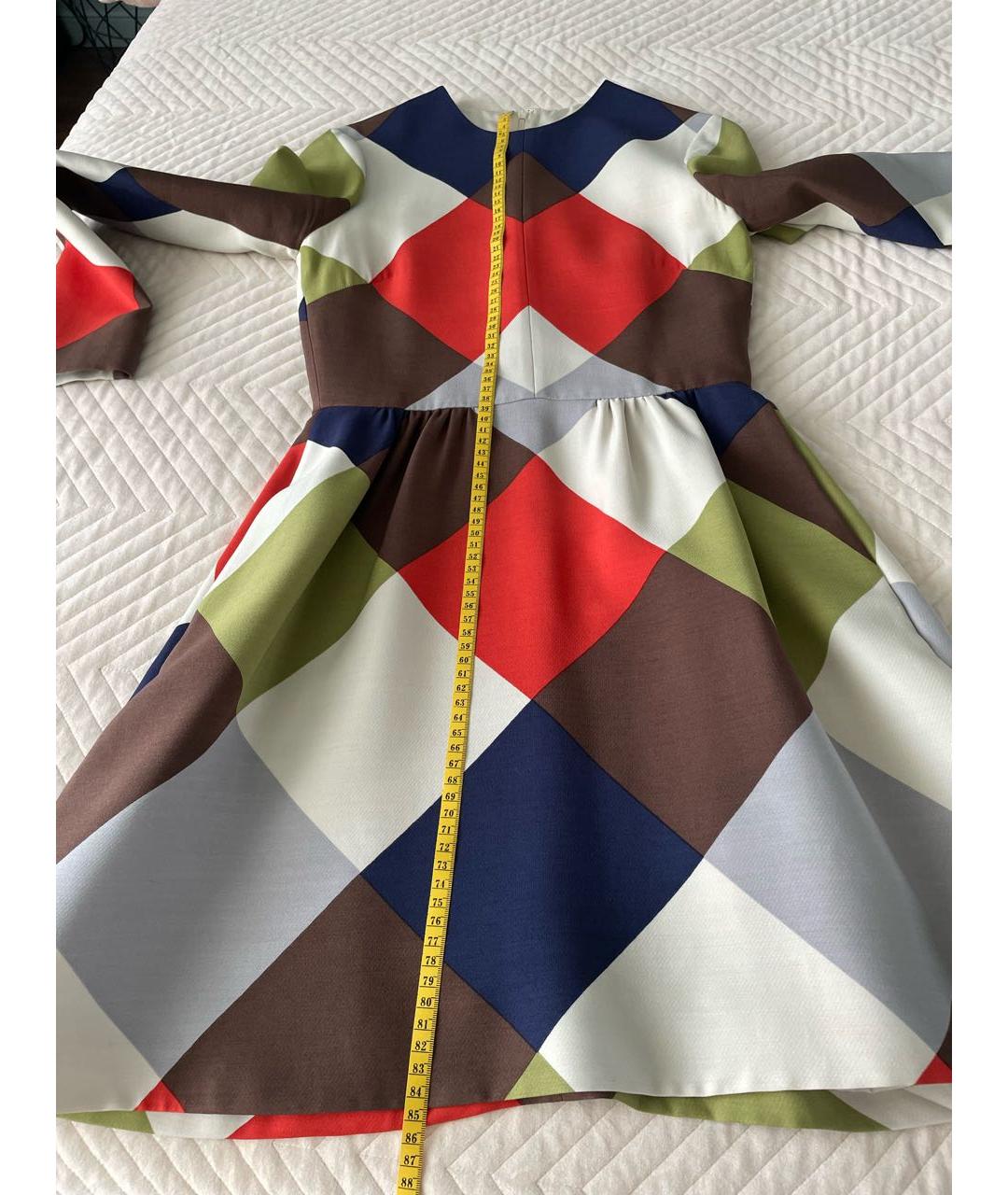 VALENTINO Мульти шерстяное повседневное платье, фото 5