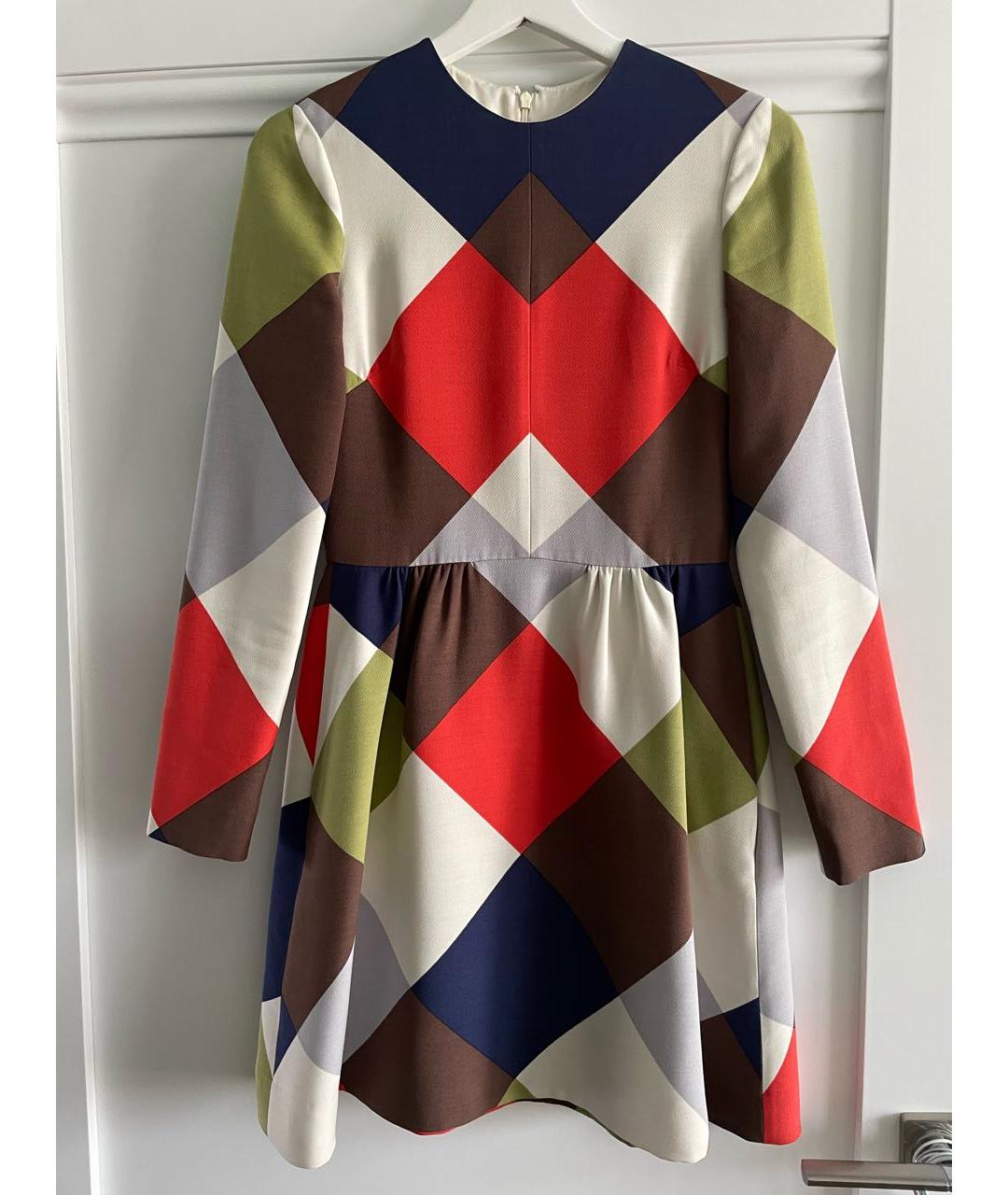 VALENTINO Мульти шерстяное повседневное платье, фото 8