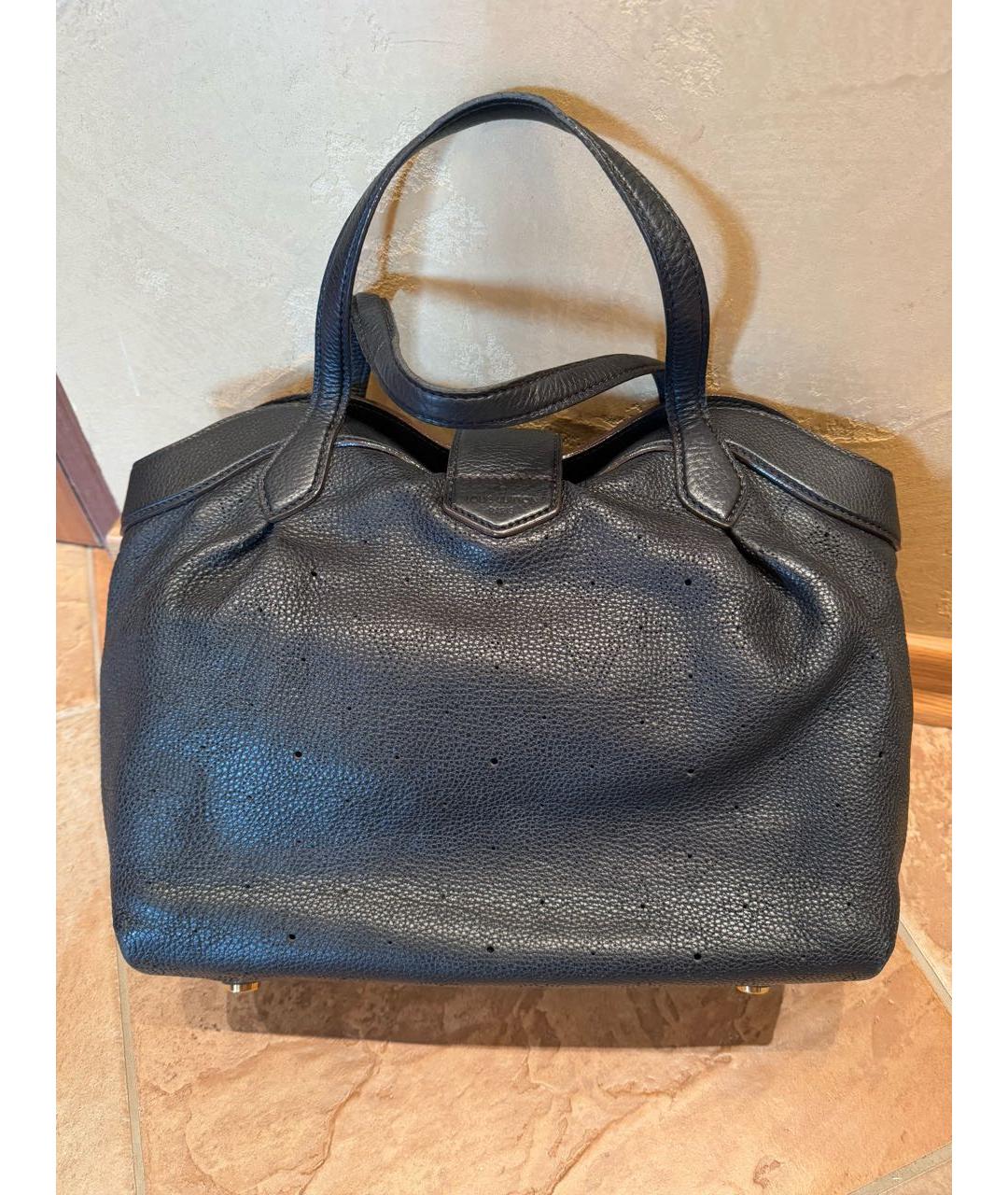 LOUIS VUITTON Черная кожаная сумка с короткими ручками, фото 3