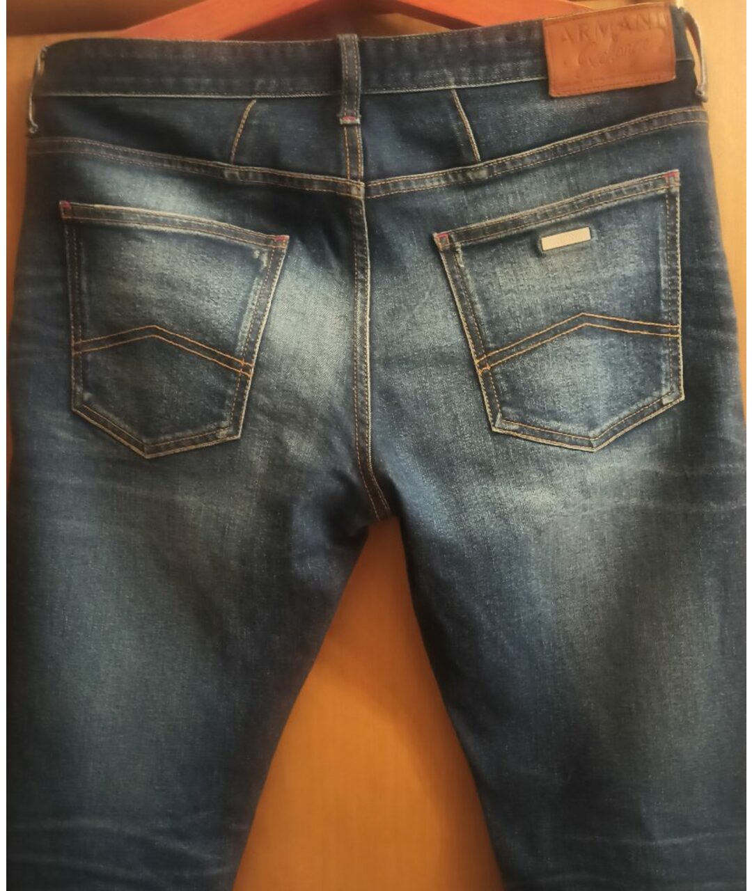 ARMANI EXCHANGE Синие хлопко-полиэстеровые джинсы, фото 4
