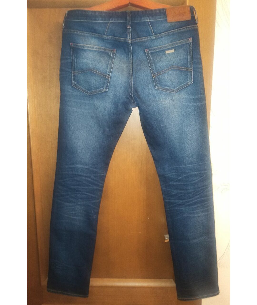 ARMANI EXCHANGE Синие хлопко-полиэстеровые джинсы, фото 2
