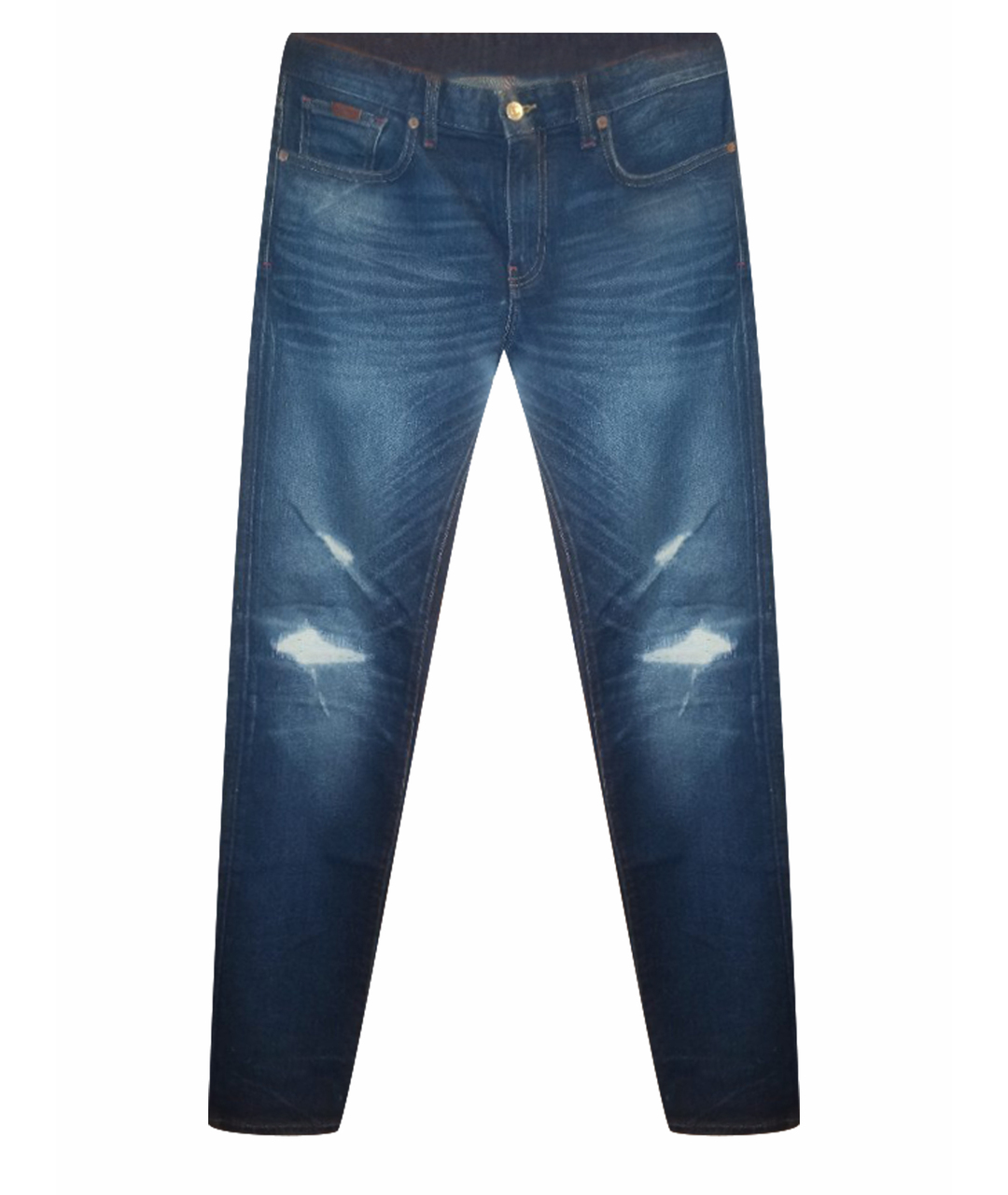 ARMANI EXCHANGE Синие хлопко-полиэстеровые джинсы, фото 1
