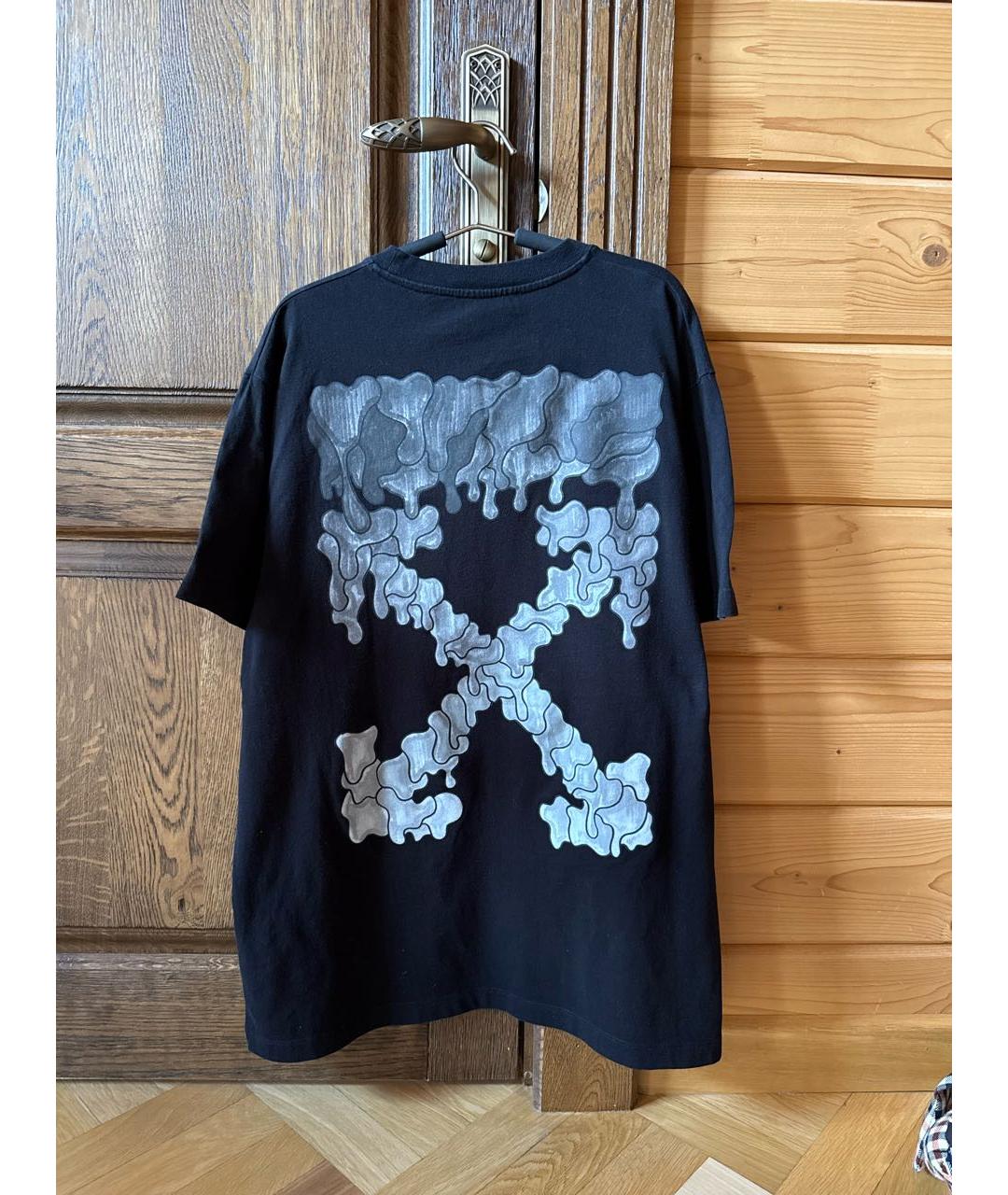 OFF-WHITE Черная хлопковая футболка, фото 3