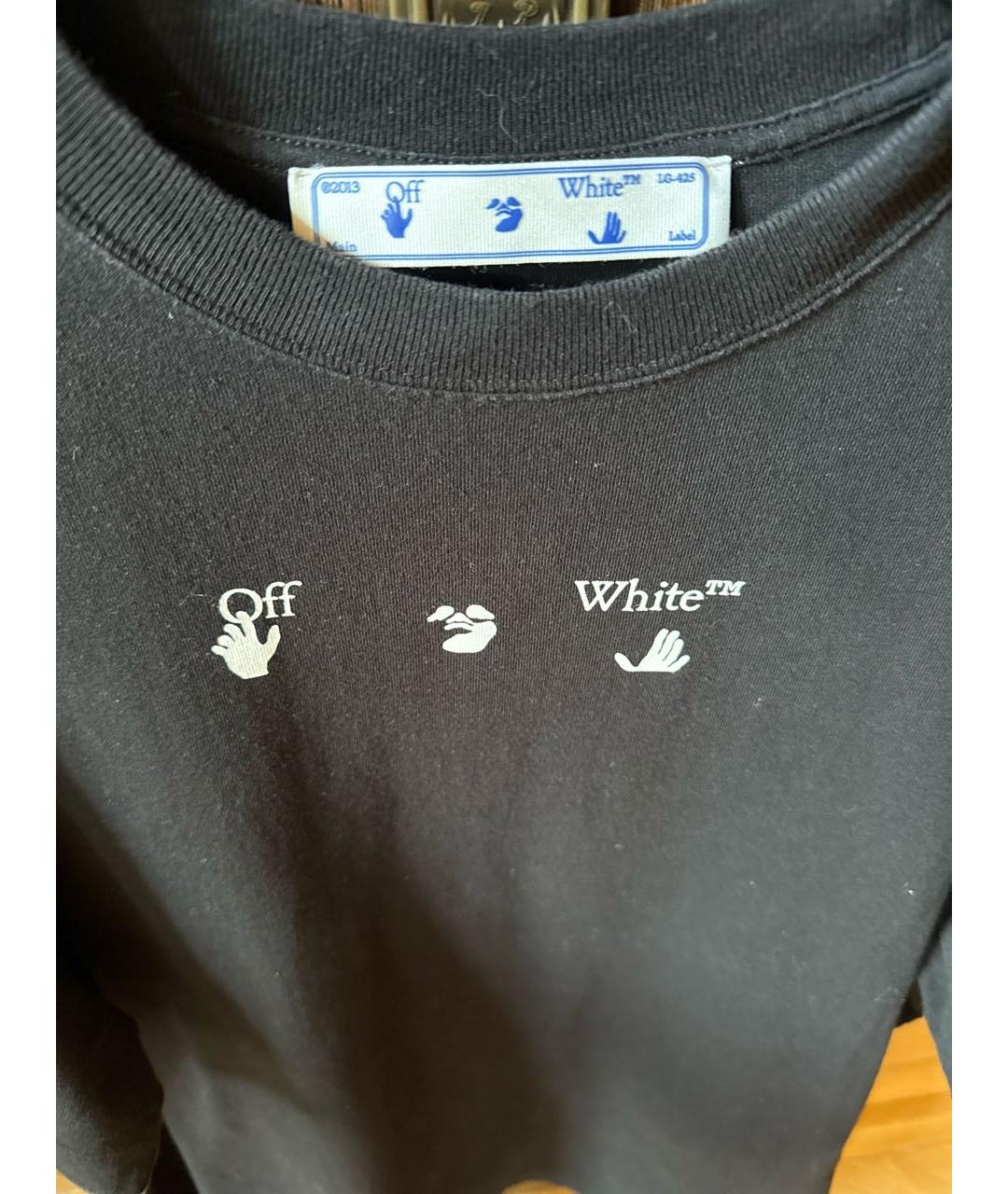 OFF-WHITE Черная хлопковая футболка, фото 4