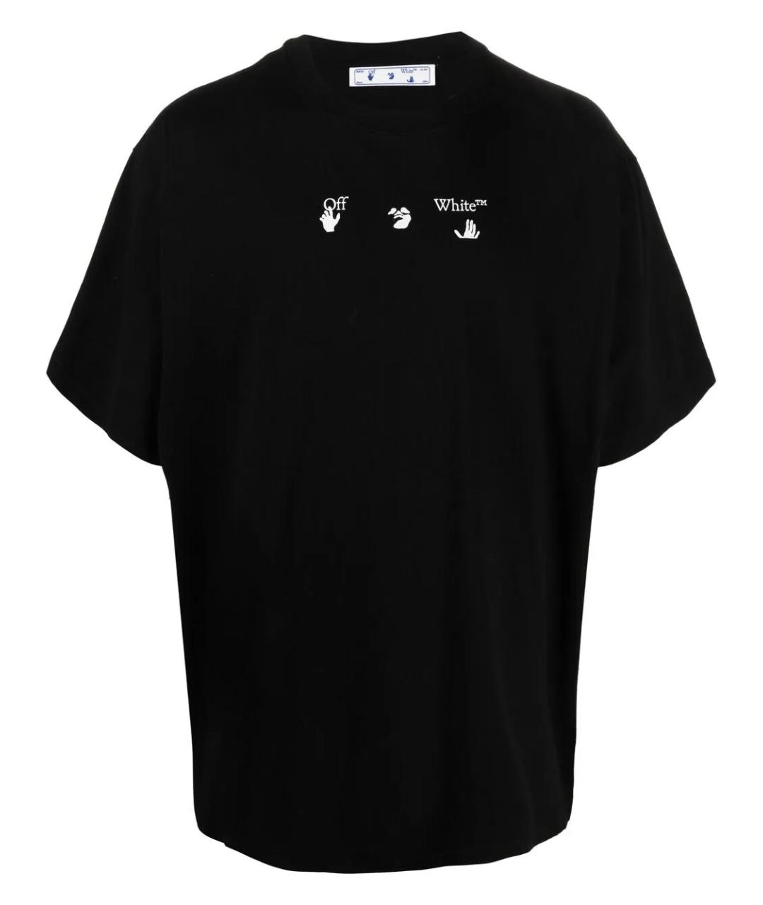 OFF-WHITE Черная хлопковая футболка, фото 1