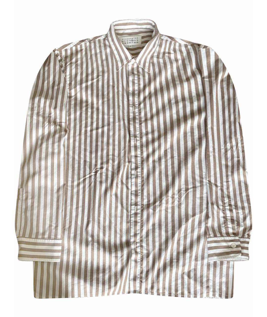 MAISON MARGIELA Бежевая хлопко-полиэстеровая кэжуал рубашка, фото 1
