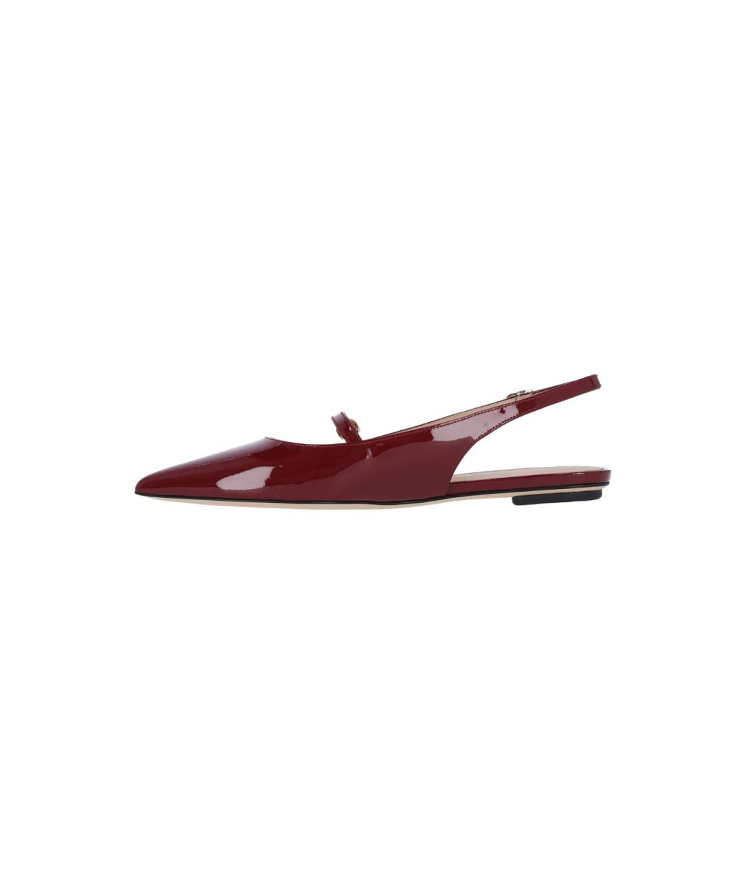 STUART WEITZMAN Бордовые кожаные балетки, фото 3