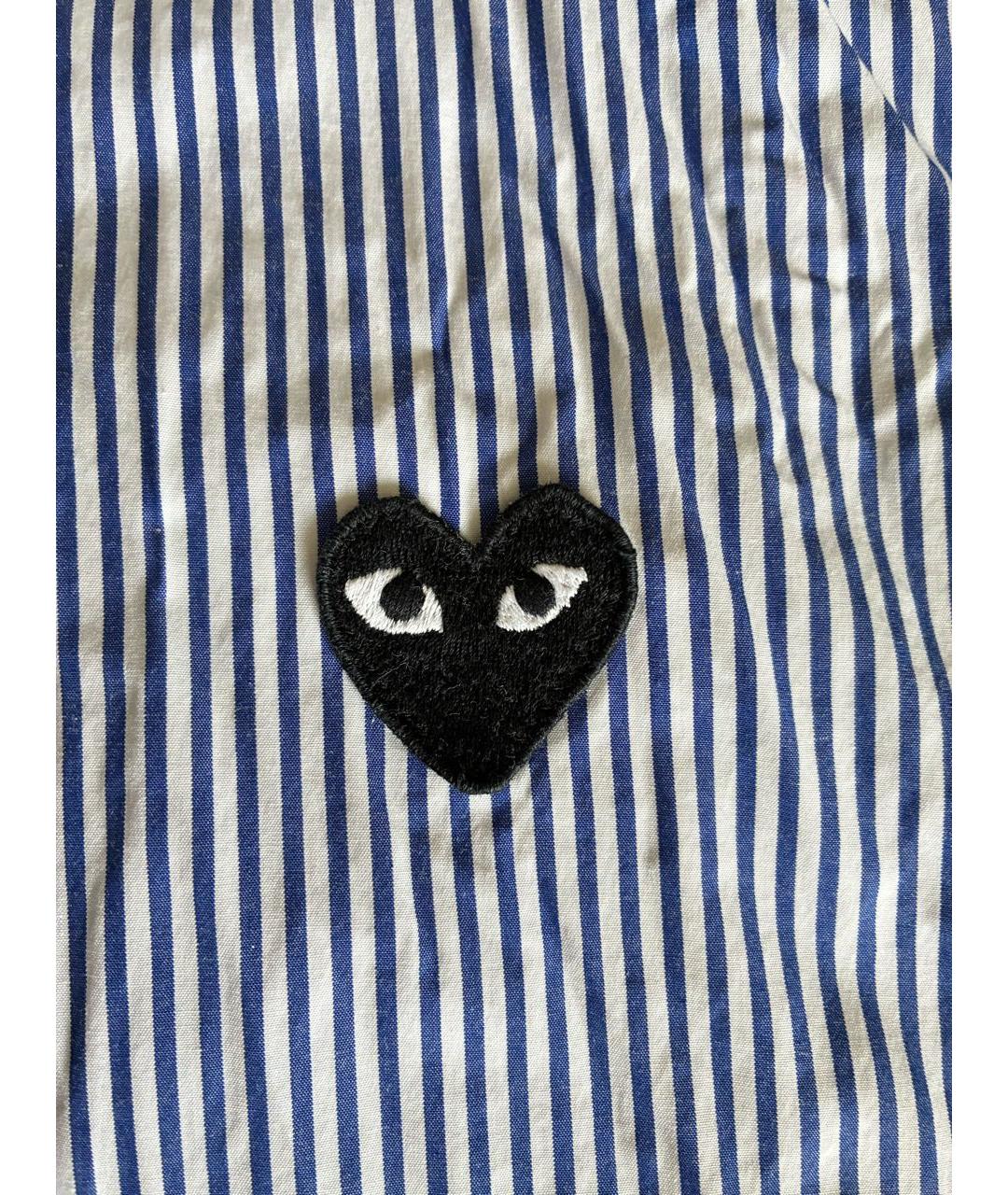 COMME DES GARÇONS PLAY Синяя хлопковая кэжуал рубашка, фото 4