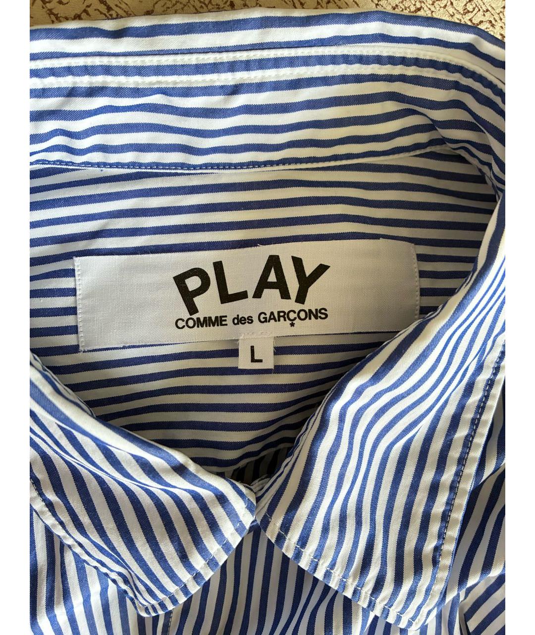 COMME DES GARÇONS PLAY Синяя хлопковая кэжуал рубашка, фото 5