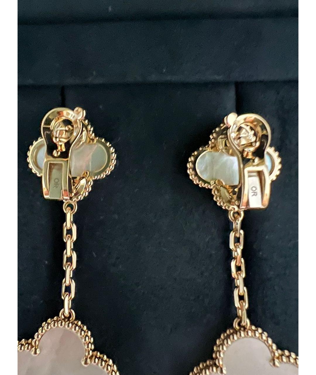 VAN CLEEF & ARPELS Белые серьги из желтого золота, фото 4