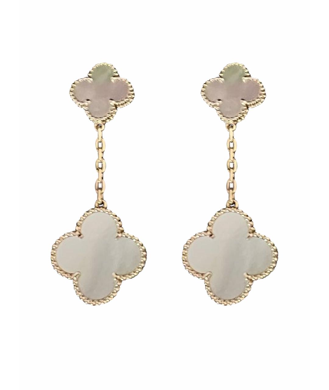 VAN CLEEF & ARPELS Белые серьги из желтого золота, фото 1