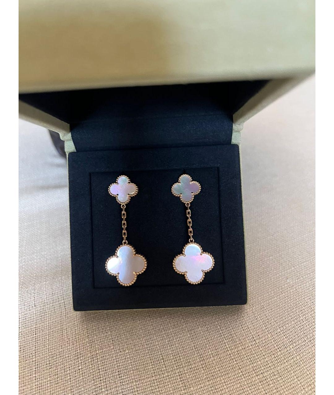 VAN CLEEF & ARPELS Белые серьги из желтого золота, фото 3