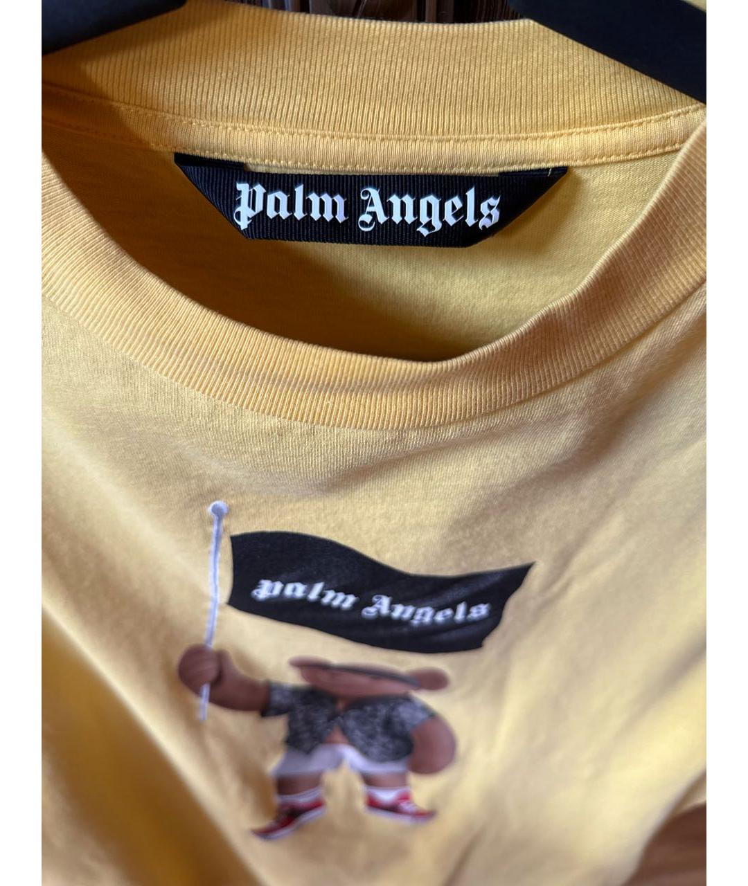 PALM ANGELS Желтая хлопковая футболка, фото 3