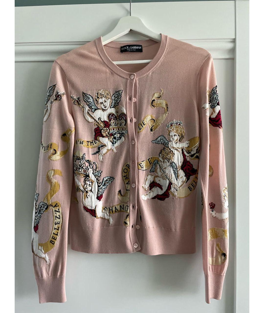 DOLCE&GABBANA Розовый шерстяной кардиган, фото 8