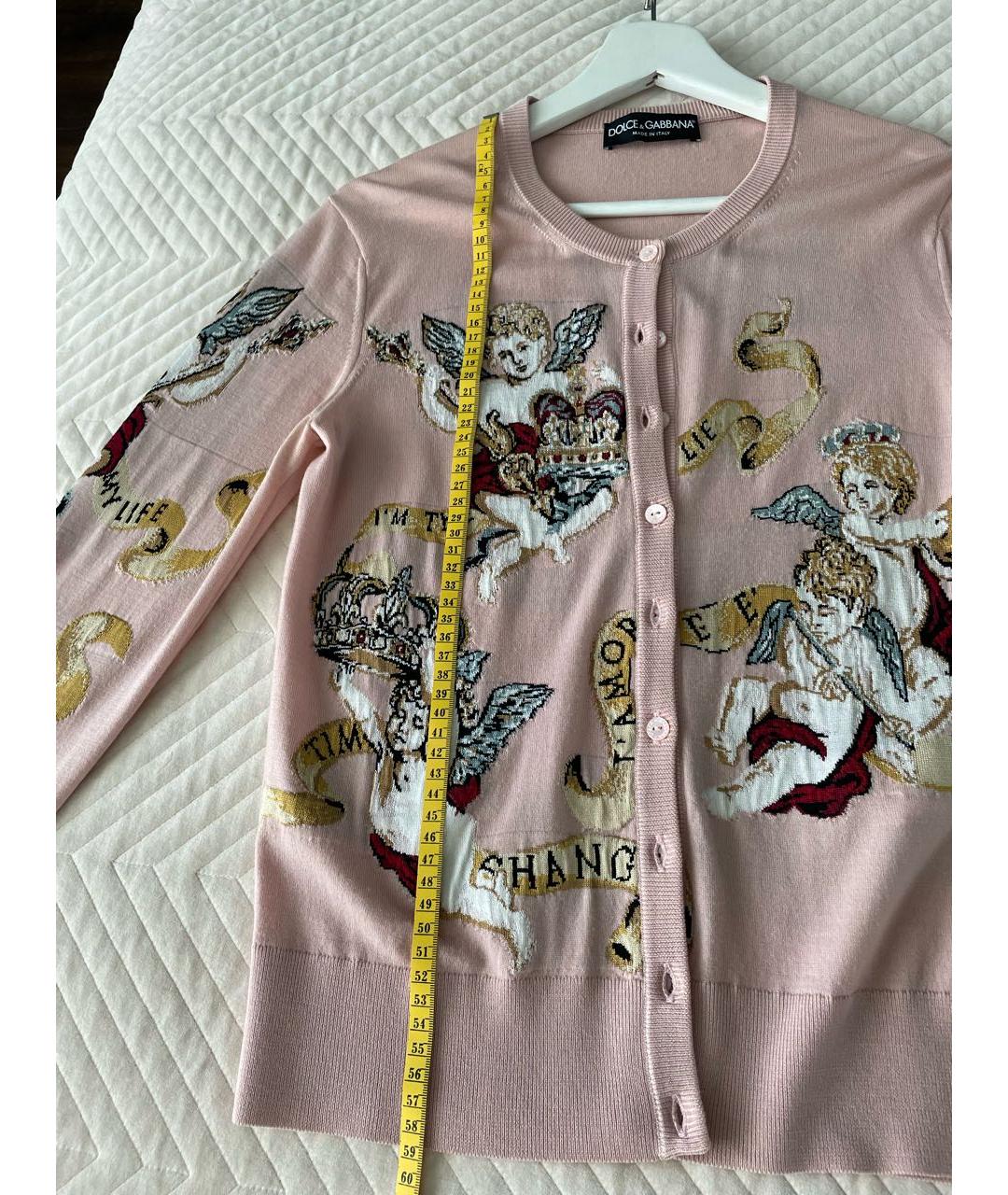 DOLCE&GABBANA Розовый шерстяной кардиган, фото 6