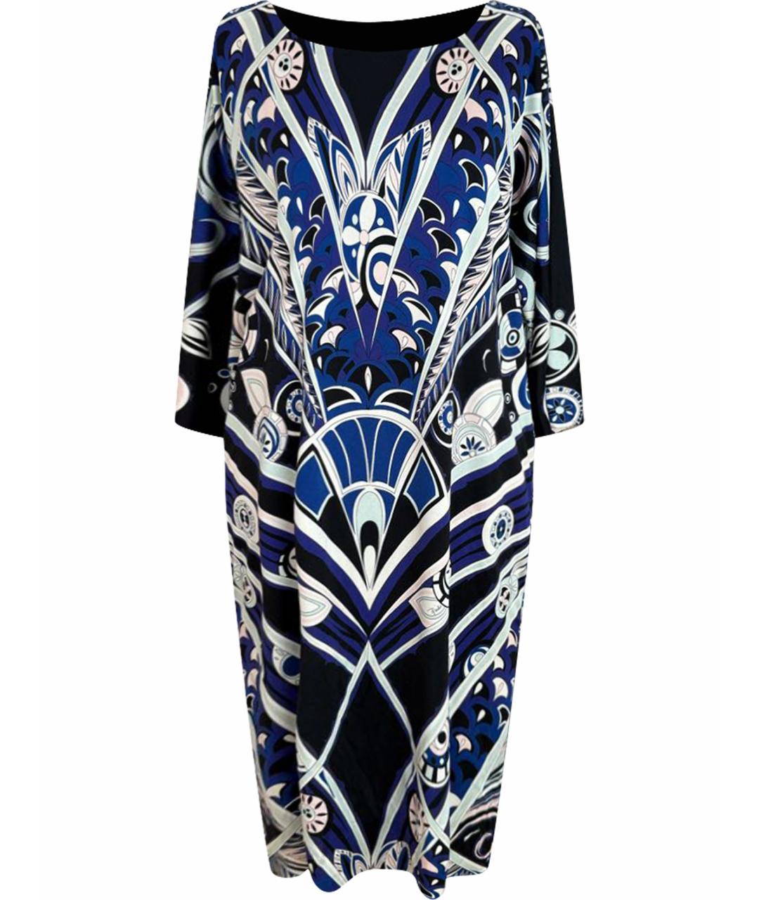EMILIO PUCCI Синее шелковое повседневное платье, фото 1