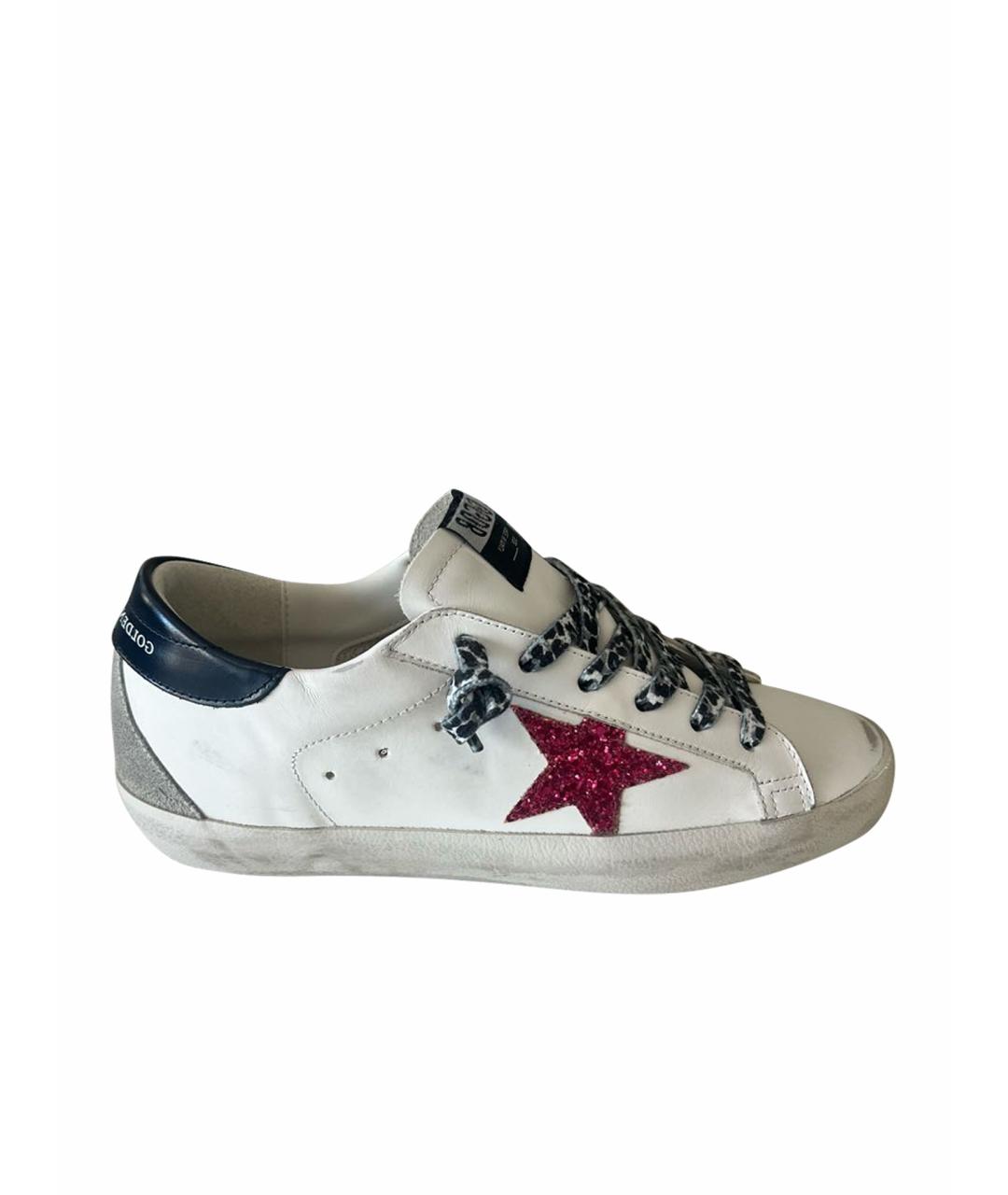 GOLDEN GOOSE DELUXE BRAND Белые кожаные кроссовки, фото 5