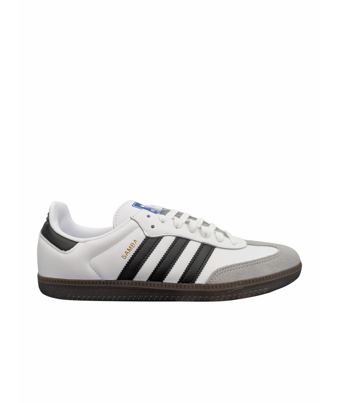 ADIDAS Белые кожаные низкие кроссовки / кеды, фото 1