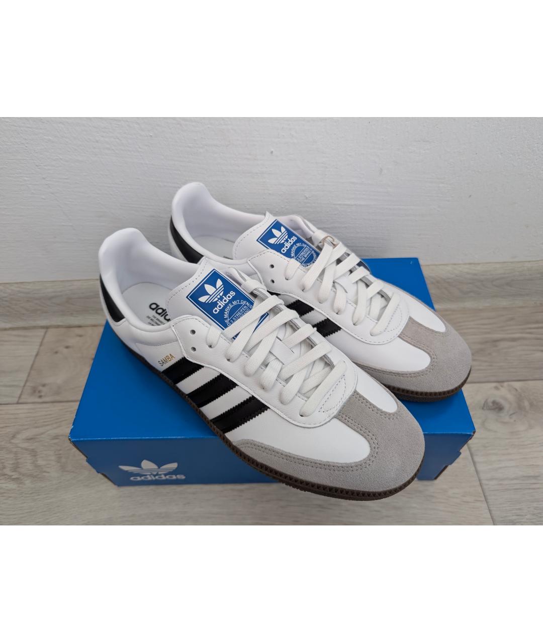 ADIDAS Белые кожаные низкие кроссовки / кеды, фото 4