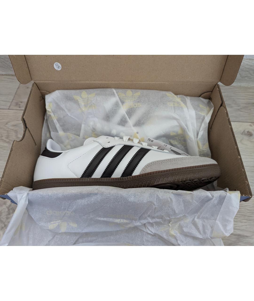 ADIDAS Белые кожаные низкие кроссовки / кеды, фото 5