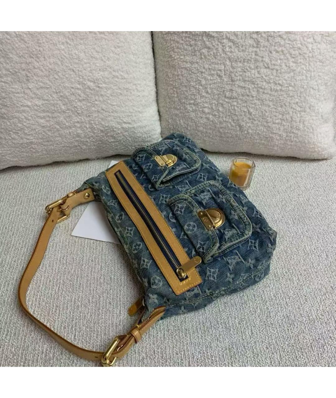 LOUIS VUITTON Темно-синяя деним сумка через плечо, фото 6