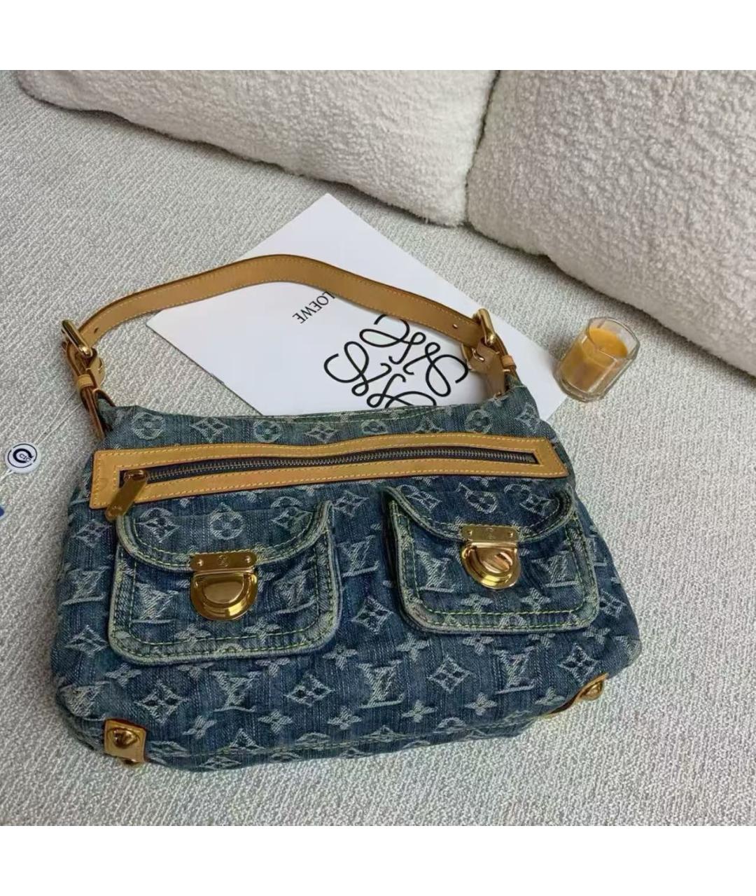 LOUIS VUITTON Темно-синяя деним сумка через плечо, фото 8